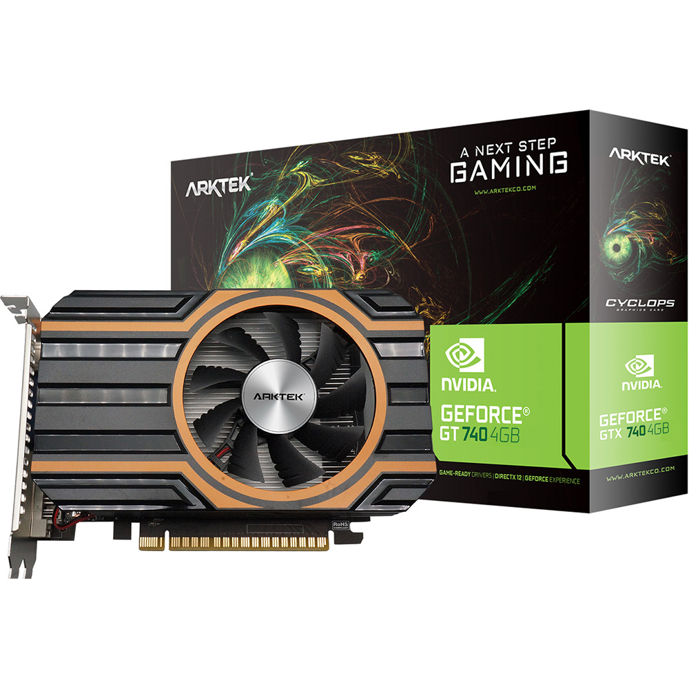Відеокарта ARKTEK GT740 4GB GDDR5 128-bit 993/5000MHz (AKN740D5S4GH11) Об'єм вбудованої пам'яті, Гб 4