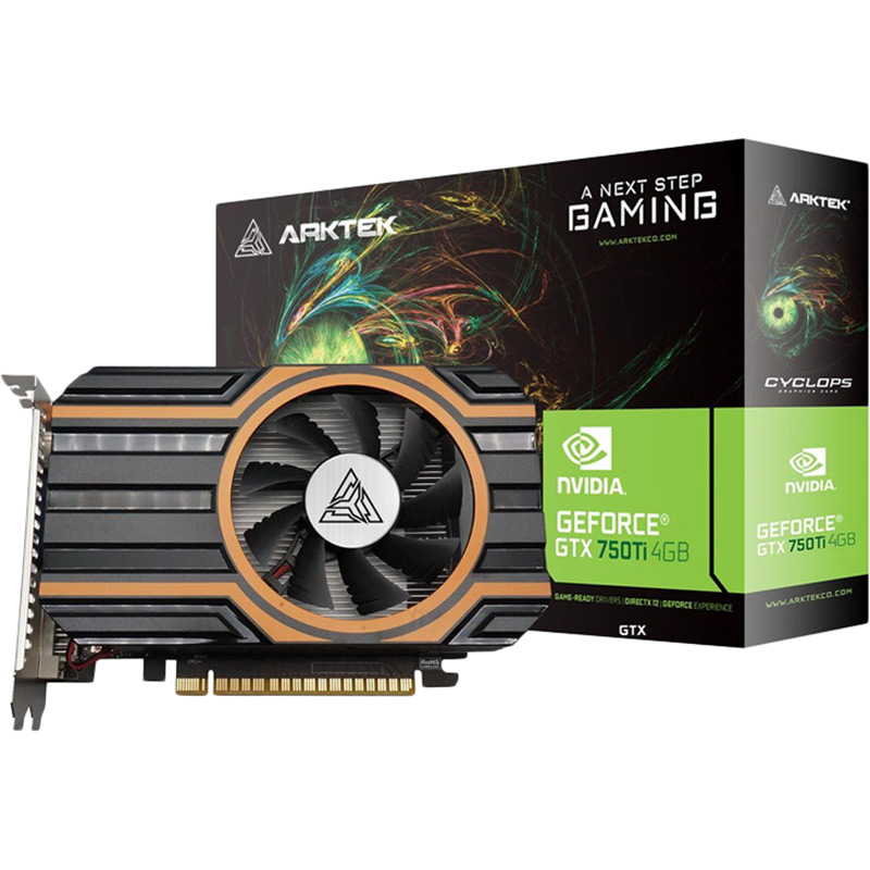 Видеокарта ARKTEK GTX750 TI 4GB GDDR5 128bit 1020/5400MHz (AKN750TiD5S4GH1) Объем встроенной памяти, Гб 4