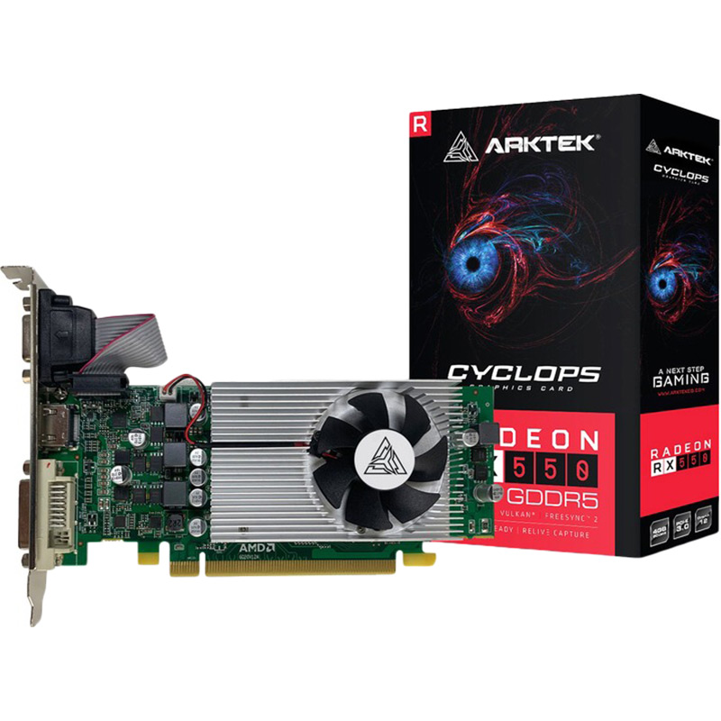 Відеокарта Arktek RX 550 4GB GDDR5 128-bit 1183/6000MHz (AKR550D5S4GL1) Тип пам'яті GDDR5