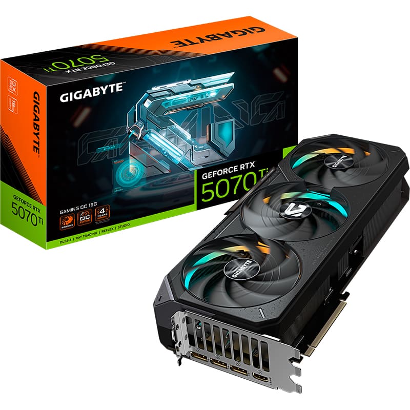 Зображення Відеокарта GIGABYTE GeForce RTX 5070 Ti 16GB 256Bit 2452/28000MHz Gaming OC (GV-N507TGAMING OC-16GD)