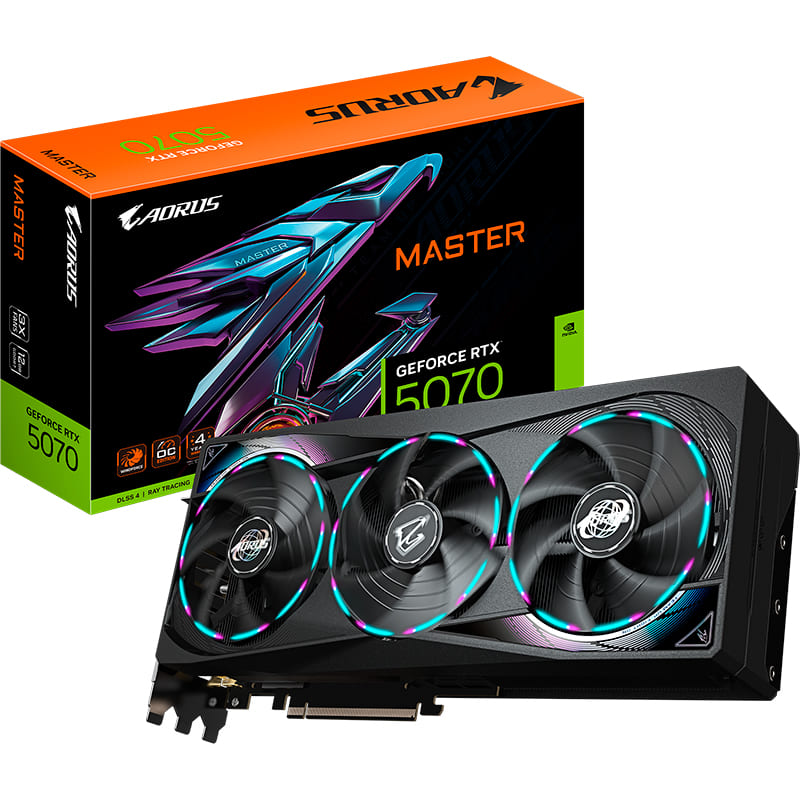 Зображення Відеокарта GIGABYTE GeForce RTX 5070 12GB 192Bit 2512/28000MHz Aorus Master (GV-N5070AORUS M-12GD)