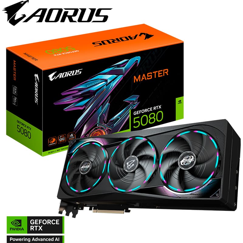 В Украине Видеокарта GIGABYTE GeForce RTX 5080 16GB 256Bit 2617/30000MHz Aorus Master (GV-N5080AORUS M-16GD)