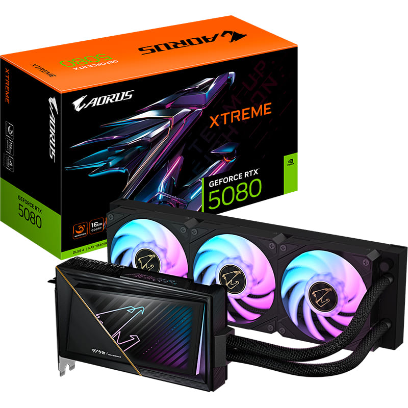 Відеокарта GIGABYTE GeForce RTX 5080 16GB 256Bit 2617/30000MHz Aorus Xtreme Waterforce (GV-N5080AORUSX W-16GD) Виробник чіпу nVidia
