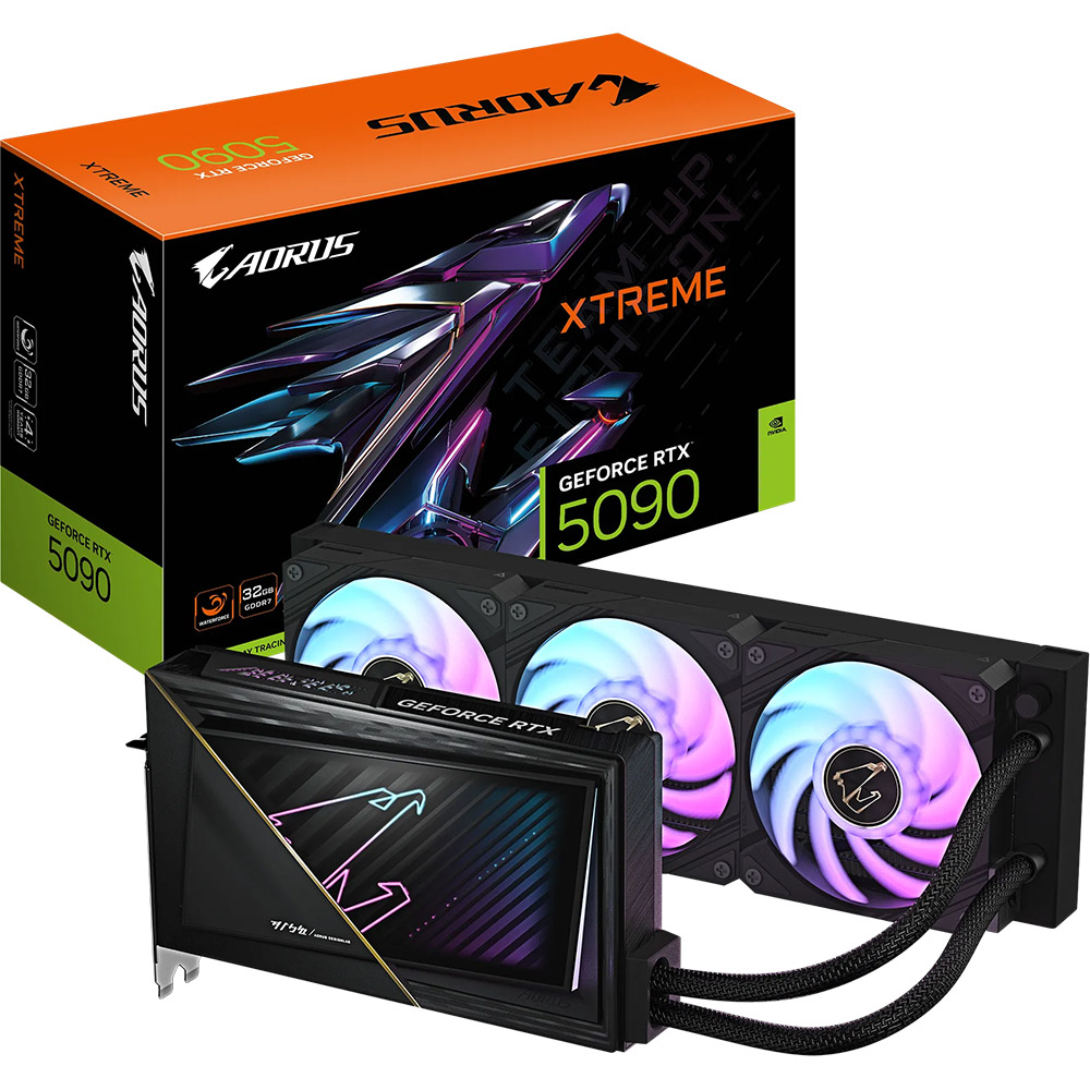 Замовити Відеокарта GIGABYTE GeForce RTX 5090 32GB GDDR7 AORUS XTREME WATERFORCE 512bit 2407/28000MHz (GV-N5090AORUSX_W-32GD)