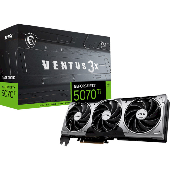 Внешний вид Видеокарта MSI GeForce RTX 5070 Ti VENTUS 3X OC 16GB 256Bit 28000MHz (912-V531-083)