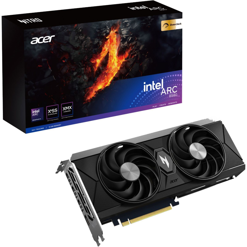 Фото Видеокарта ACER PCIE8 ARC B580 ОС 12GB GDDR6 (DP.Z4BWW.P01)