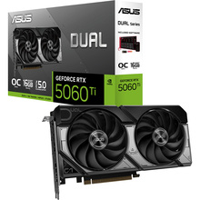 Видеокарта ASUS Dual GeForce RTX 5060 Ti 16 ГБ 128 бит 2602/28000 МГц (DUAL-RTX5060TI-O16G)