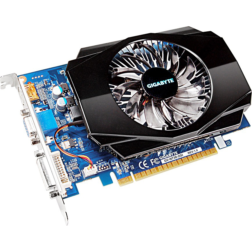 Відеокарта GIGABYTE GeForce GT730 2Gb 128bit 700/1600MHz (GV-N730-2GI 1.0)