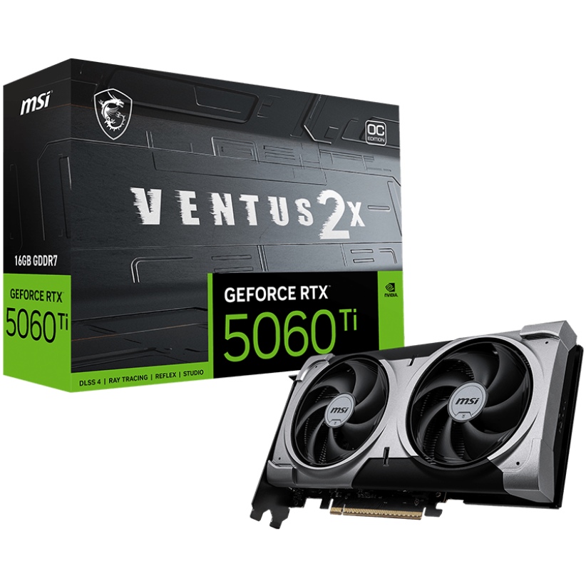 Відеокарта MSI GeForce RTX 5060 Ti 16GB 128bit 2602/28000 MHz (GeForce RTX 5060 Ti 16G VENTUS 2X OC PLUS) Виробник чіпу nVidia