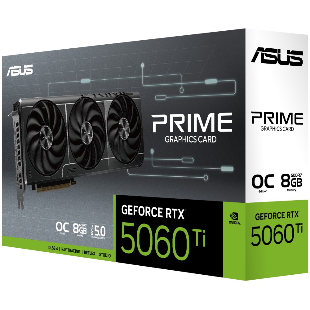 Зображення Відеокарта ASUS GeForce RTX 5060 Ti Prime OC 8GB 128bit 2617/28000 MHz (PRIME-RTX5060TI-O8G)