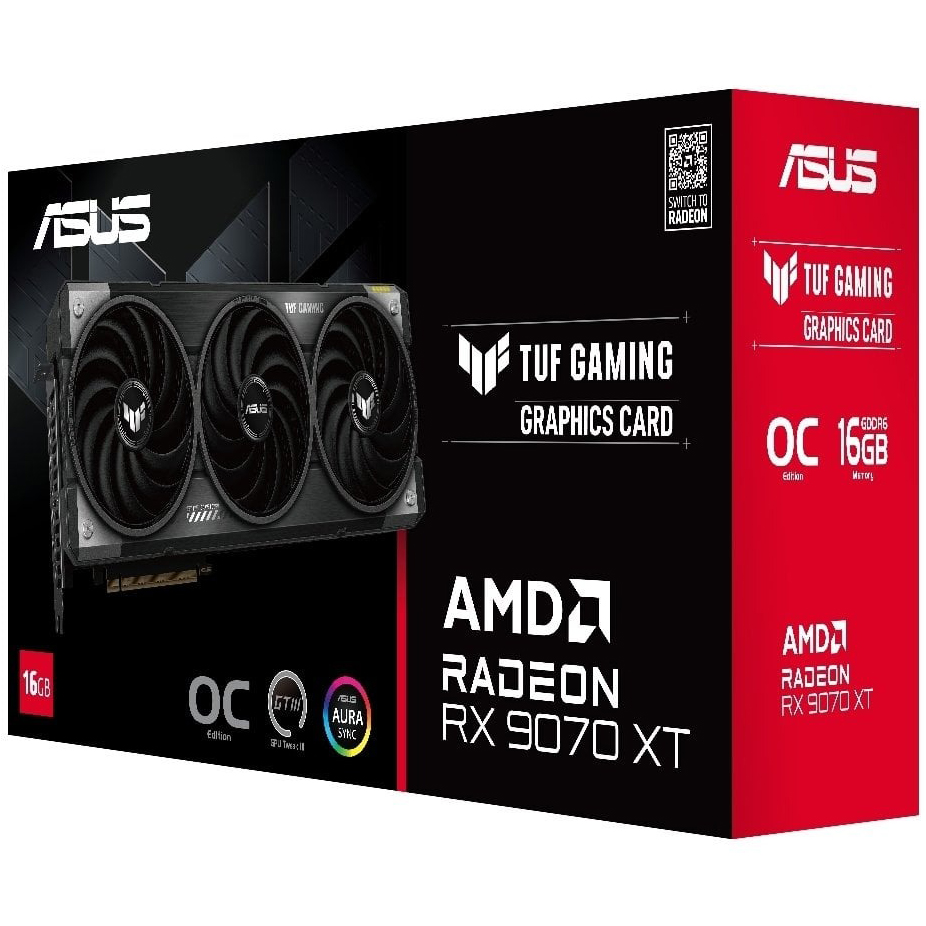 В інтернет магазині Відеокарта ASUS AMD Radeon RX 9070 XT 16GB GDDR6 TUF Gaming OC (TUF-RX9070XT-O16G-GAMING)