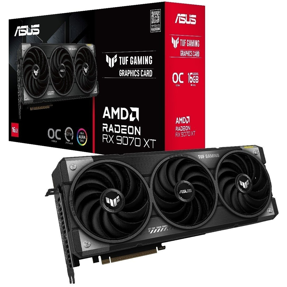 В Україні Відеокарта ASUS AMD Radeon RX 9070 XT 16GB GDDR6 TUF Gaming OC (TUF-RX9070XT-O16G-GAMING)
