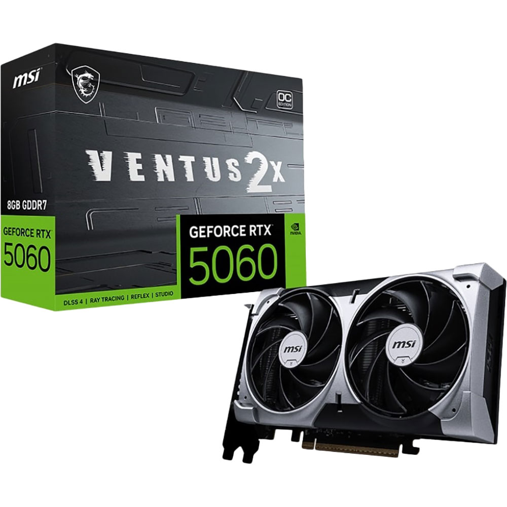 Фото 4 Відеокарта MSI GeForce RTX 5060 Ventus 2X OC 8GB GDDR7 128bit 2527/28000MHz