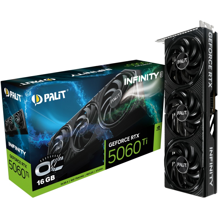 Видеокарта PALIT GeForce RTX 5060 Ti Infinity 3 OC 16GB 128bit 2407/28000 MHz (NE7506TS19T1-GB2061S) Производитель чипа nVidia