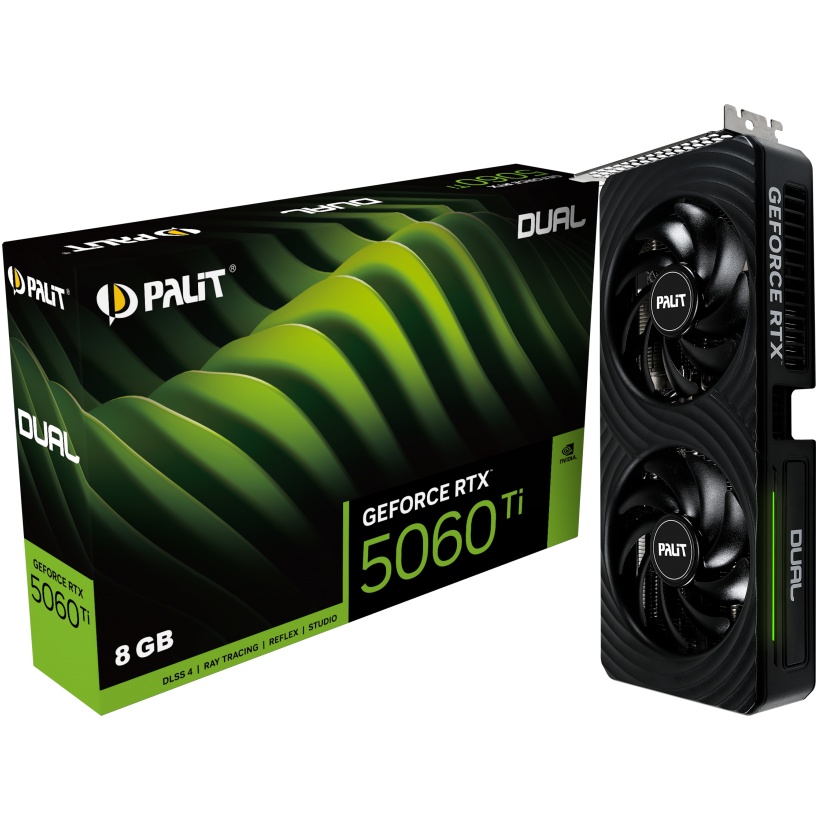 Відеокарта PALIT GeForce RTX 5060 Ti Dual 8GB 128bit 2407/28000 MHz (NE7506T019P1-GB2062D) Виробник чіпу nVidia