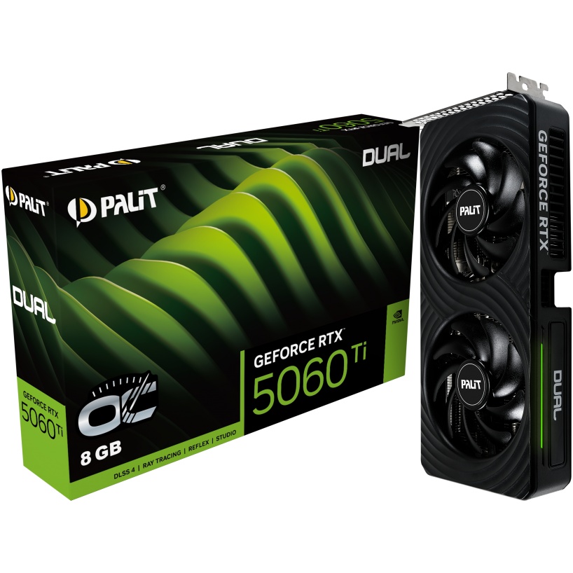 Відеокарта PALIT GeForce RTX 5060 Ti Dual OC 8GB 128bit 2407/28000 MHz (NE7506TT19P1-GB2062D) Виробник чіпу nVidia