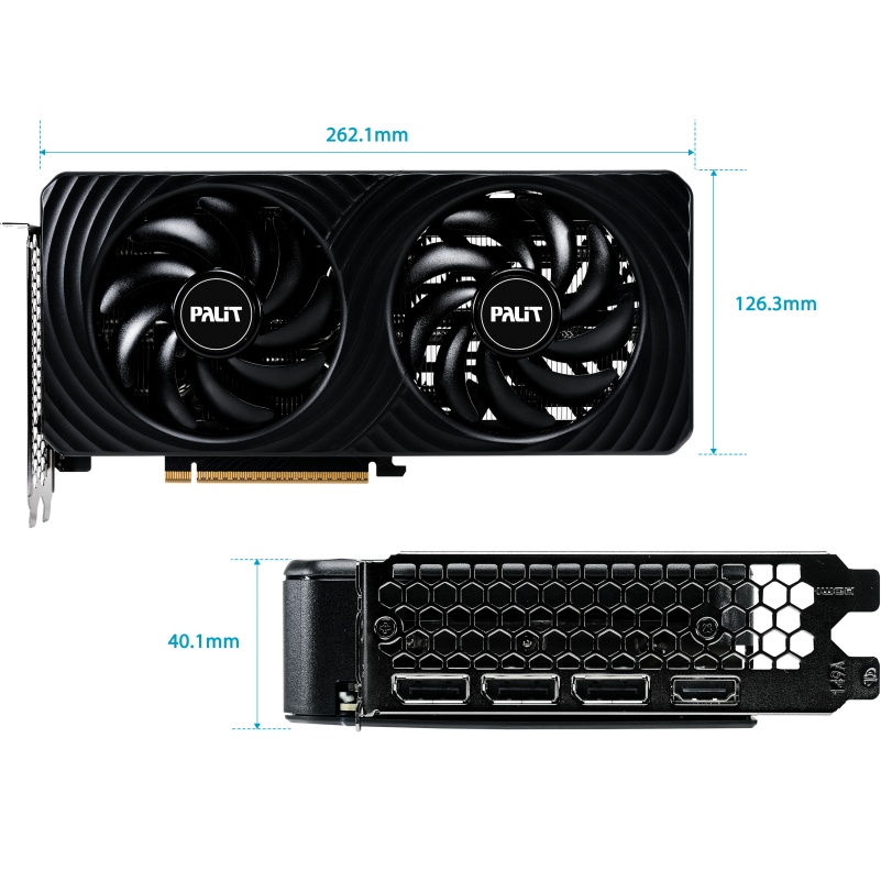 В інтернет магазині Відеокарта PALIT GeForce RTX 5060 Ti Dual OC 8GB 128bit 2407/28000 MHz (NE7506TT19P1-GB2062D)