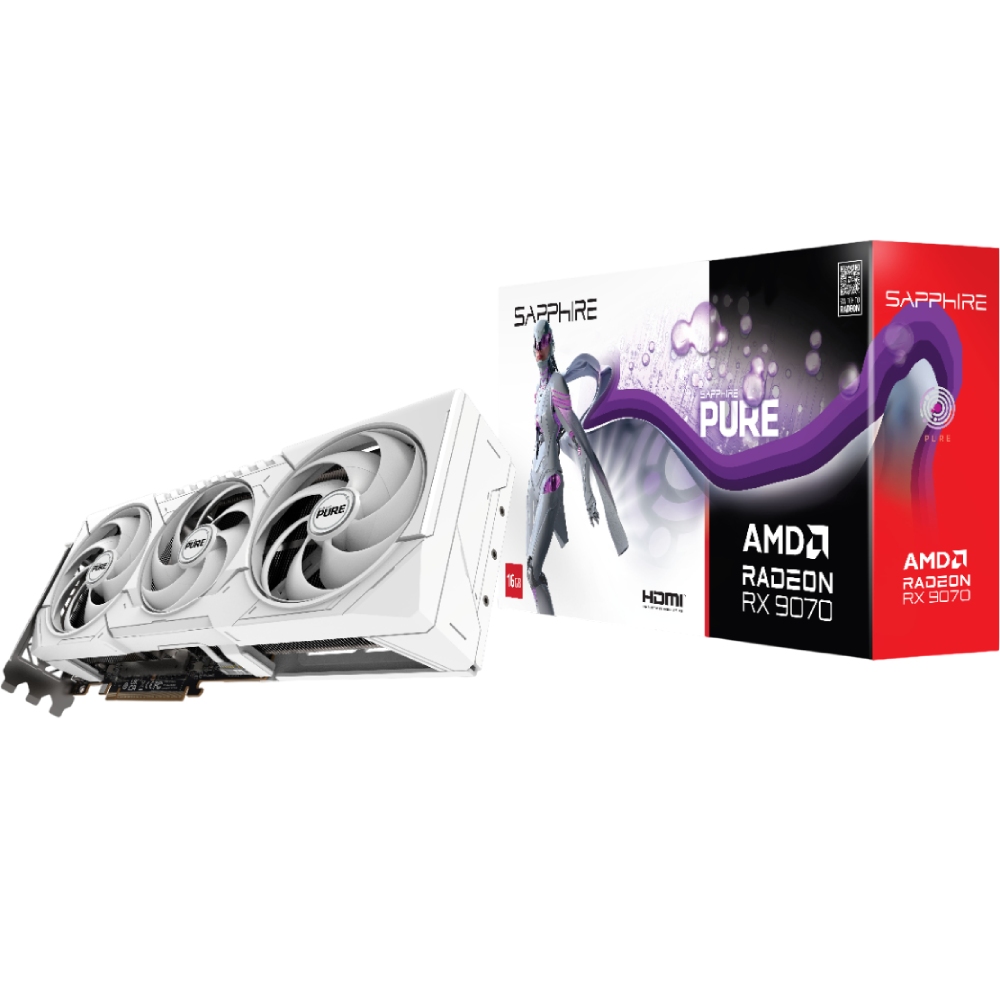 Фото Відеокарта SAPPHIRE PURE GAMING OC Radeon RX 9070 16GB 256Bit 2700/20000 MHz (11349-02-20G)