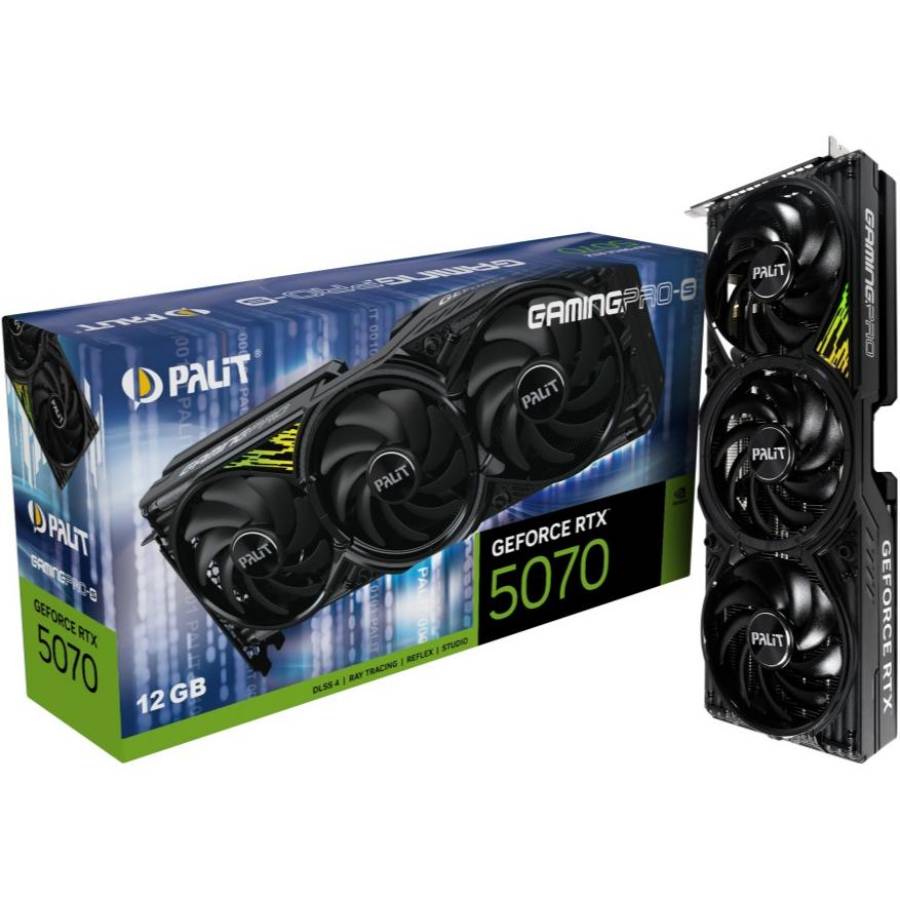 Відеокарта PALIT NVIDIA RTX5070 GAMINGPRO-S 12GB 192Bit (NE75070019K9-GB2050U) Тип пам'яті GDDR7
