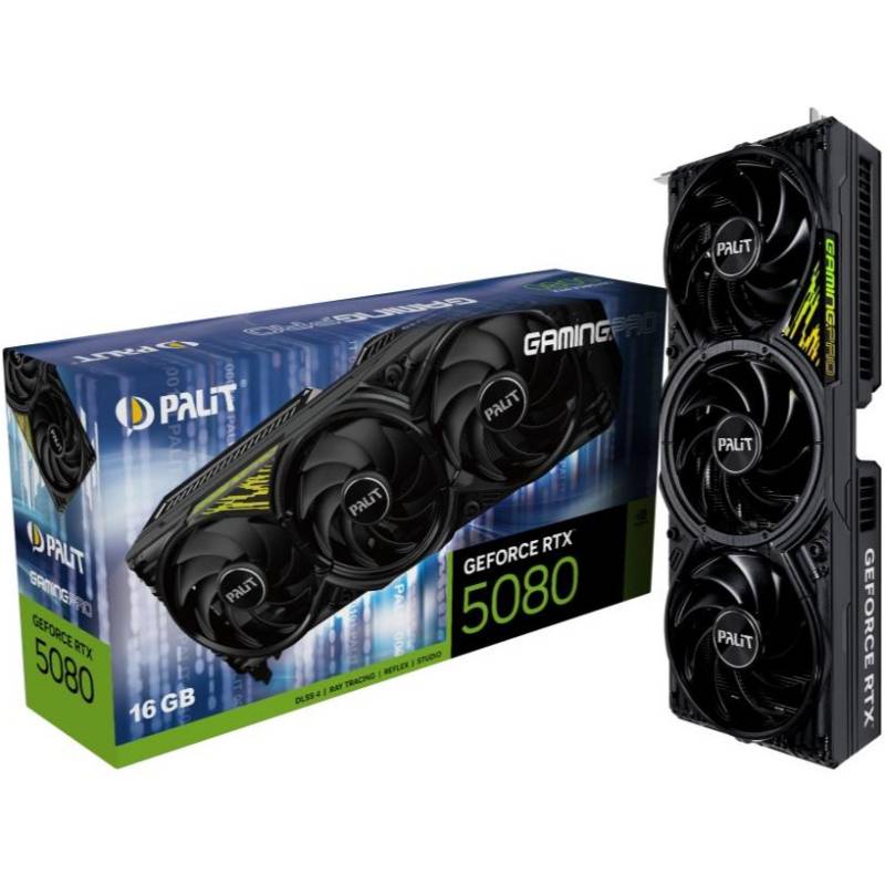 Відеокарта PALIT NVIDIA RTX5080 GAMINGPRO V1 Palit 16GB 256Bit (NE75080019T2-GB2031Y) Об'єм вбудованої пам'яті, Гб 16
