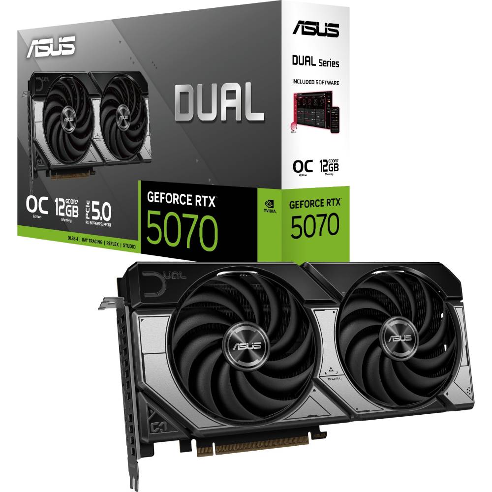 Фото Відеокарта ASUS NVIDIA GeForce RTX 5070 12GB 192Bit (DUAL-RTX5070-O12G)