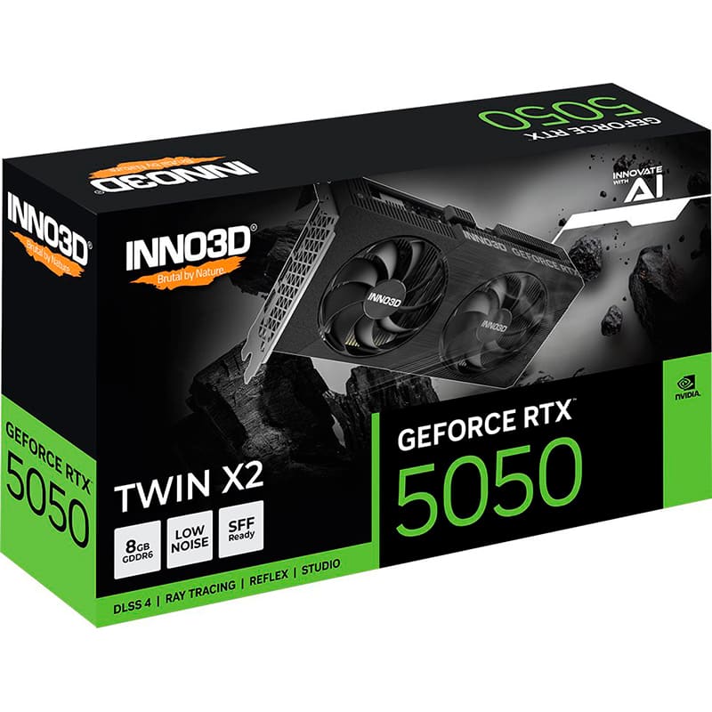 Відеокарта INNO3D GeForce RTX5050 8GB 128Bit 2317/20000MHz TWIN X2 (N50502-08D6-174071N) Тип пам'яті GDDR6