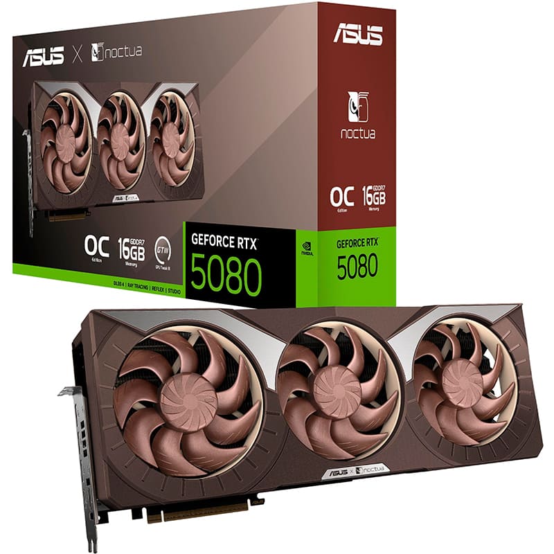 Фото 17 Видеокарта ASUS GeForce RTX 5080 16GB 256bit 2700/30000MHz Noctua OC Edition (90YV0M32-M0NA00)