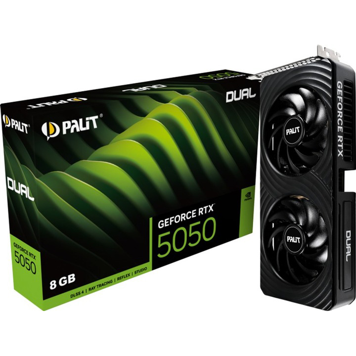 Изображение Видеокарта PALIT NVIDIA RTX5050 DUAL 8GB GDDR6 128bit