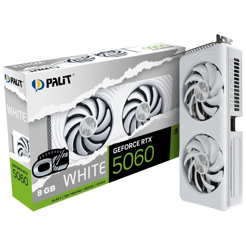 Замовити Відеокарта PALIT NVIDIA RTX5060 WHITE OC 8GB GDDR7 128bit (NE75060U19P1-GB2063M)
