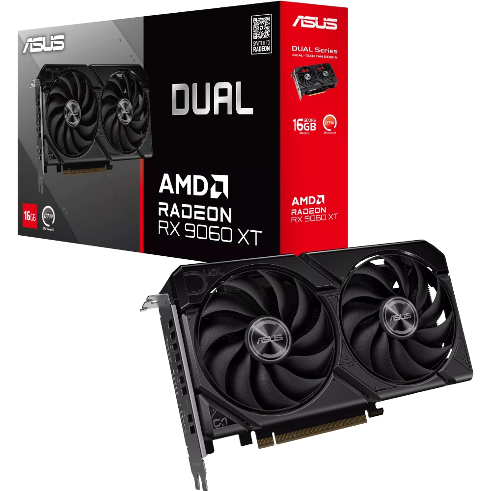 Обзор Видеокарта ASUS Radeon RX 9060 XT Dual 16GB 128bit 3250/20000MHz (90YV0LG2-M0NA00)