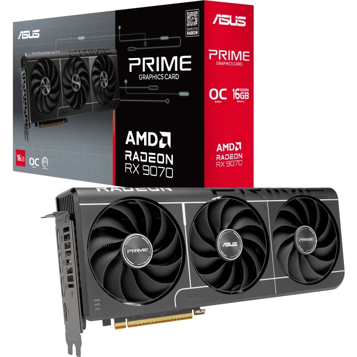Фото Видеокарта ASUS Radeon RX 9070 OC PRIME 16GB 256bit (90YV0MQ0-M0NA00)