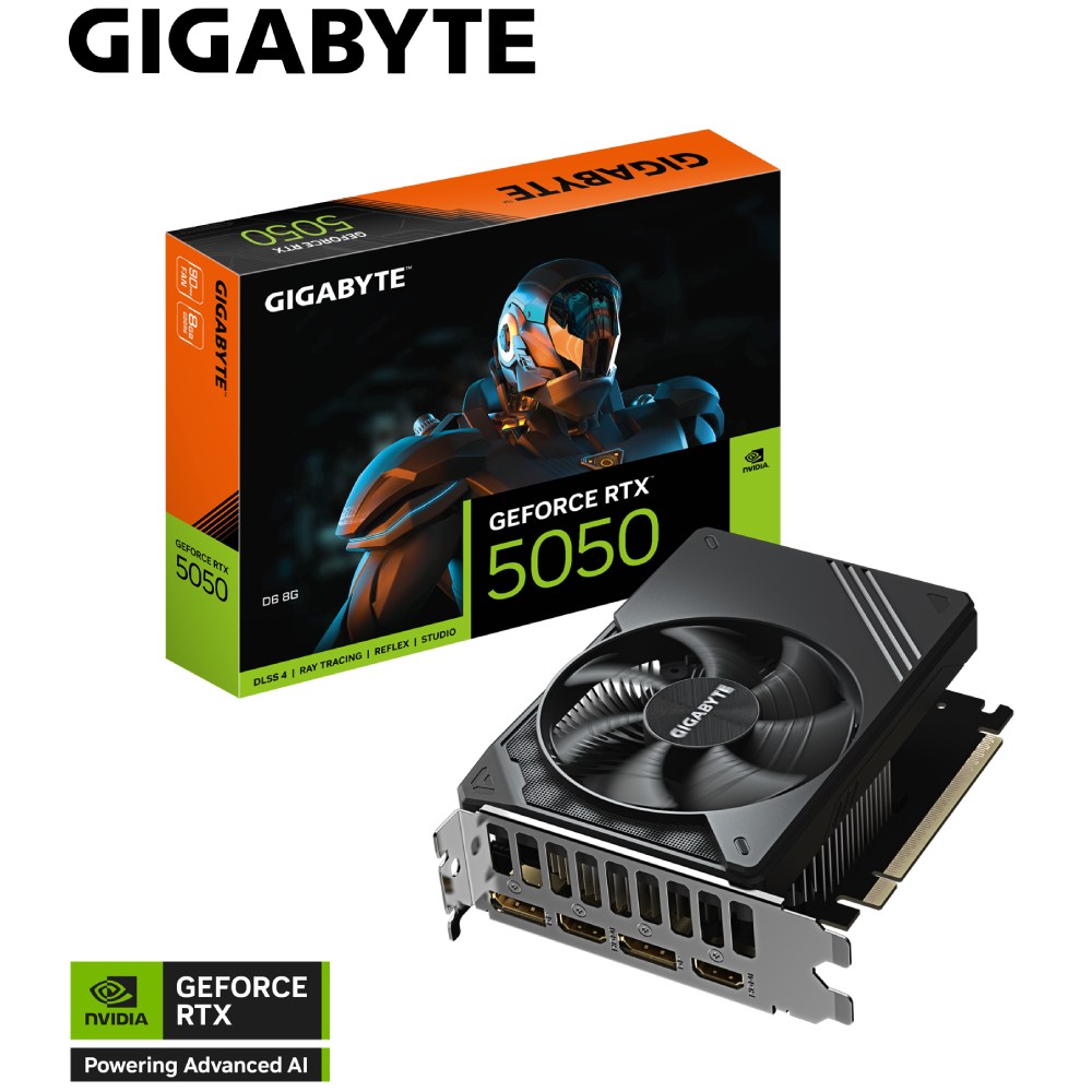 Заказать Видеокарта GIGABYTE GeForce RTX 5050 8GB 128bit 2572/20000MHz D6 (GV-N5050D6-8GD)