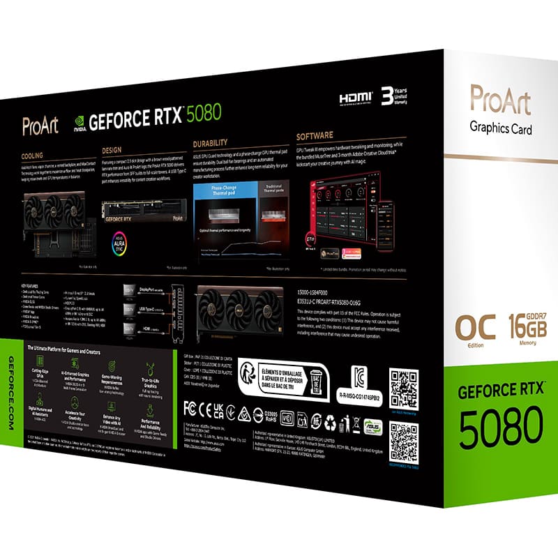 Фото 15 Видеокарта ASUS GeForce RTX 5080 16GB 256bit 2700/30000MHz ProArt OC (PROART-RTX5080-O16G)