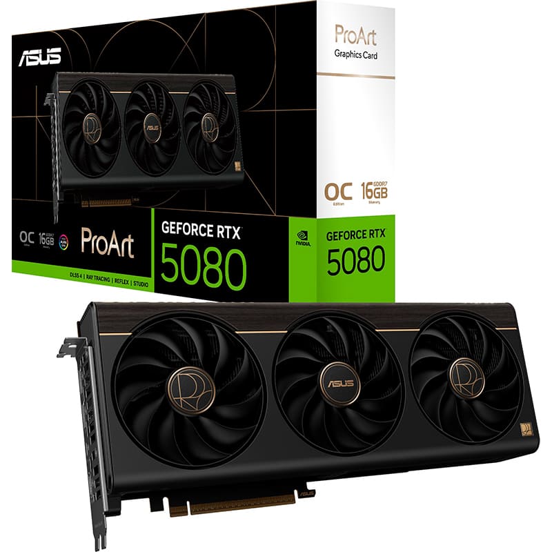 Внешний вид Видеокарта ASUS GeForce RTX 5080 16GB 256bit 2700/30000MHz ProArt OC (PROART-RTX5080-O16G)