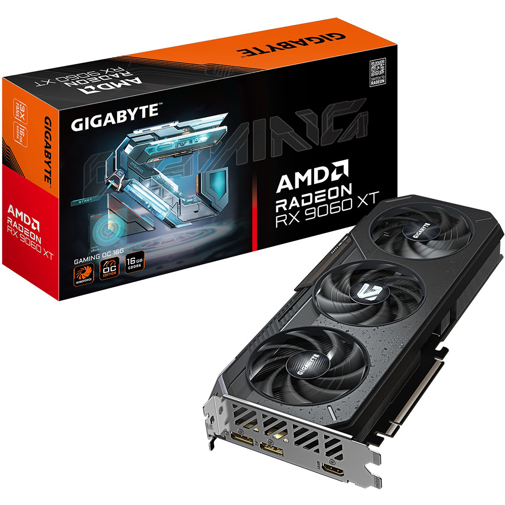 Изображение Видеокарта GIGABYTE Radeon RX9060XT 16Gb 128bit 2780/20000MHz (GV-R9060XTGAMING-16GD)