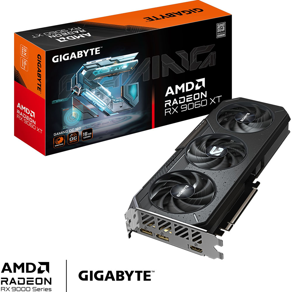 В Украине Видеокарта GIGABYTE Radeon RX9060XT 16Gb 128bit 2780/20000MHz (GV-R9060XTGAMING-16GD)