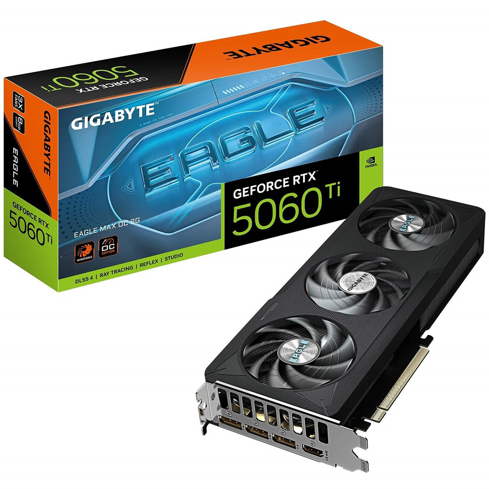 Изображение Видеокарта GIGABYTE GeForce RTX 5060 Ti 8GB GDDR7 EAGLE MAX OC (GV-N506TEAGLEMAX_OC-8GD)