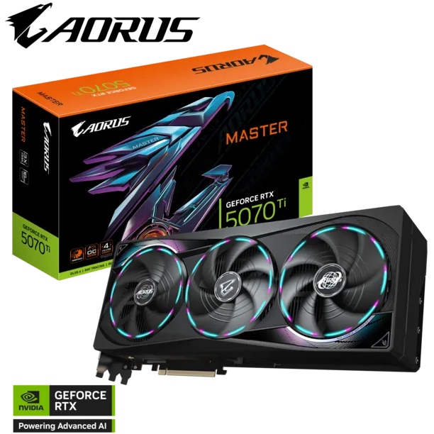 В Україні Відеокарта GIGABYTE AORUS NVIDIA GeForce RTX 5070 Ti 16GB GDDR7 256bit 2670/28000Hz (GV-N507TAORUS M-16GD)