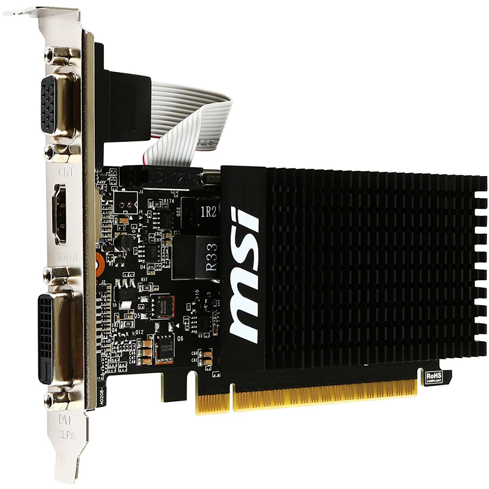 Відеокарта MSI GeForce GT 710 2Gb 64bit 954/1600MHz (GT 710 2GD3H LP) Об'єм вбудованої пам'яті, Гб 2