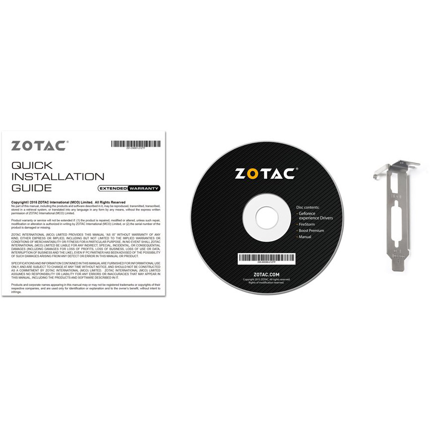 Внешний вид Видеокарта ZOTAC GeForce GT1030 2GB 64Bit 1227/6000MHz (ZT-P10300E-10L)