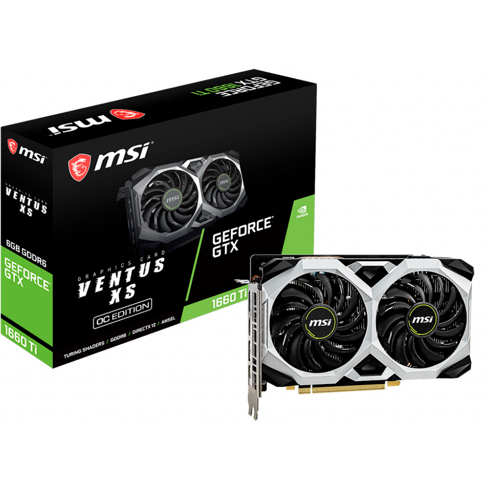 Фото 4 Відеокарта MSI GeForce GTX1660TI 6GB DDR6 192Bit 1830/12000Mhz (GeForce GTX 1660 TI VENTUS XS 6G OC)