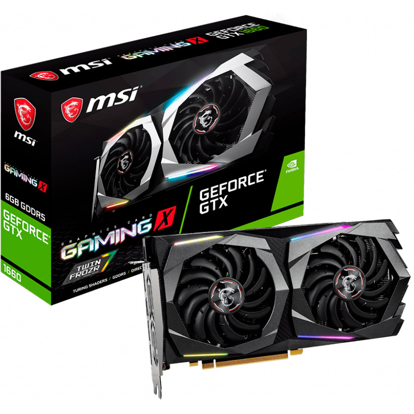 Фото 4 Відеокарта MSI GeForce GTX1660 6GB 192bit 1860/8000Mhz (GeForce GTX 1660 GAMING X 6G)