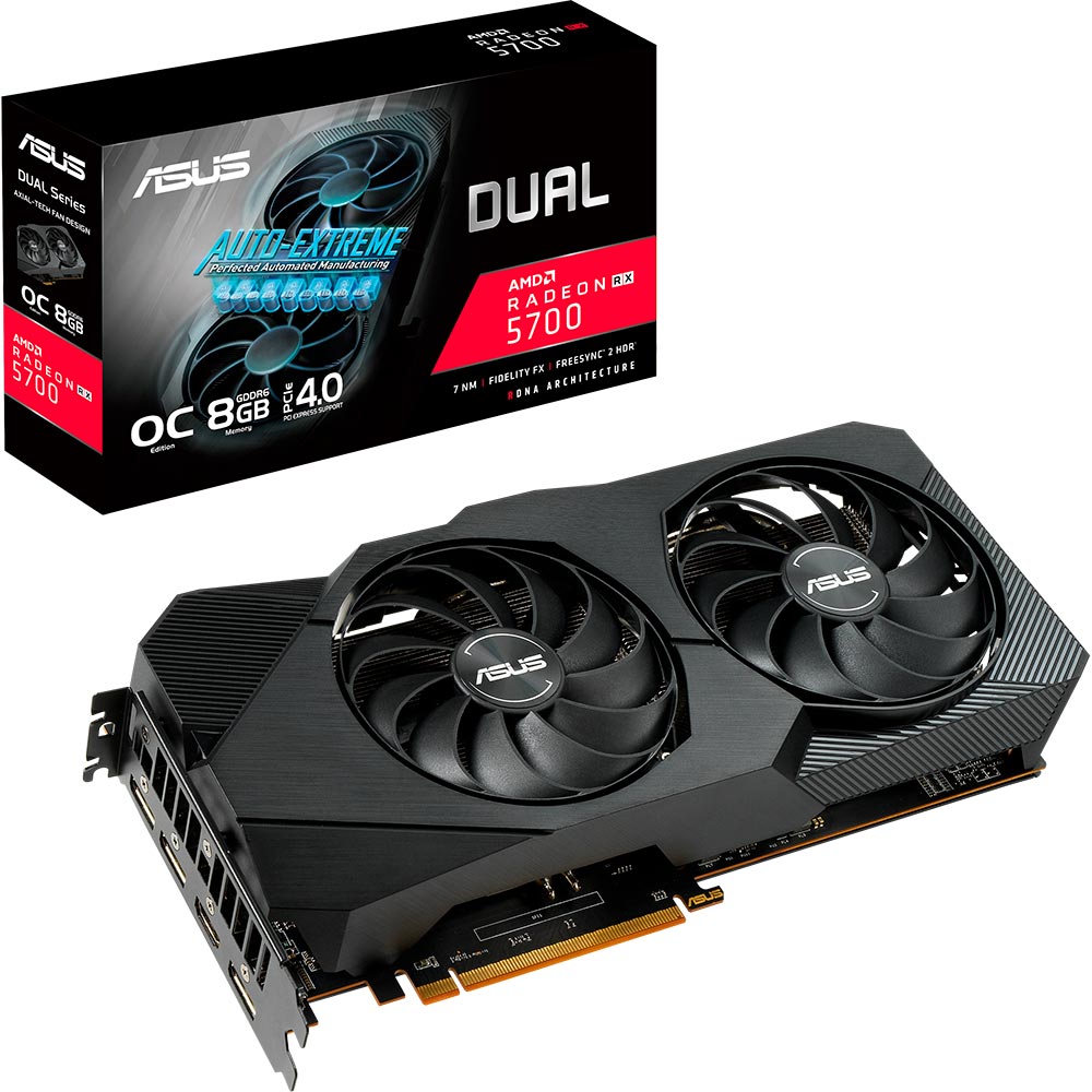 Видеокарта ASUS Radeon RX 5700 8GB 256Bit 1750/14000Mhz  (DUAL-RX5700-O8G-EVO) - в интернет-магазине Фокстрот: цены, отзывы,  характеристики | купить в Киеве, Харькове, Днепропетровске, Одессе - Украина