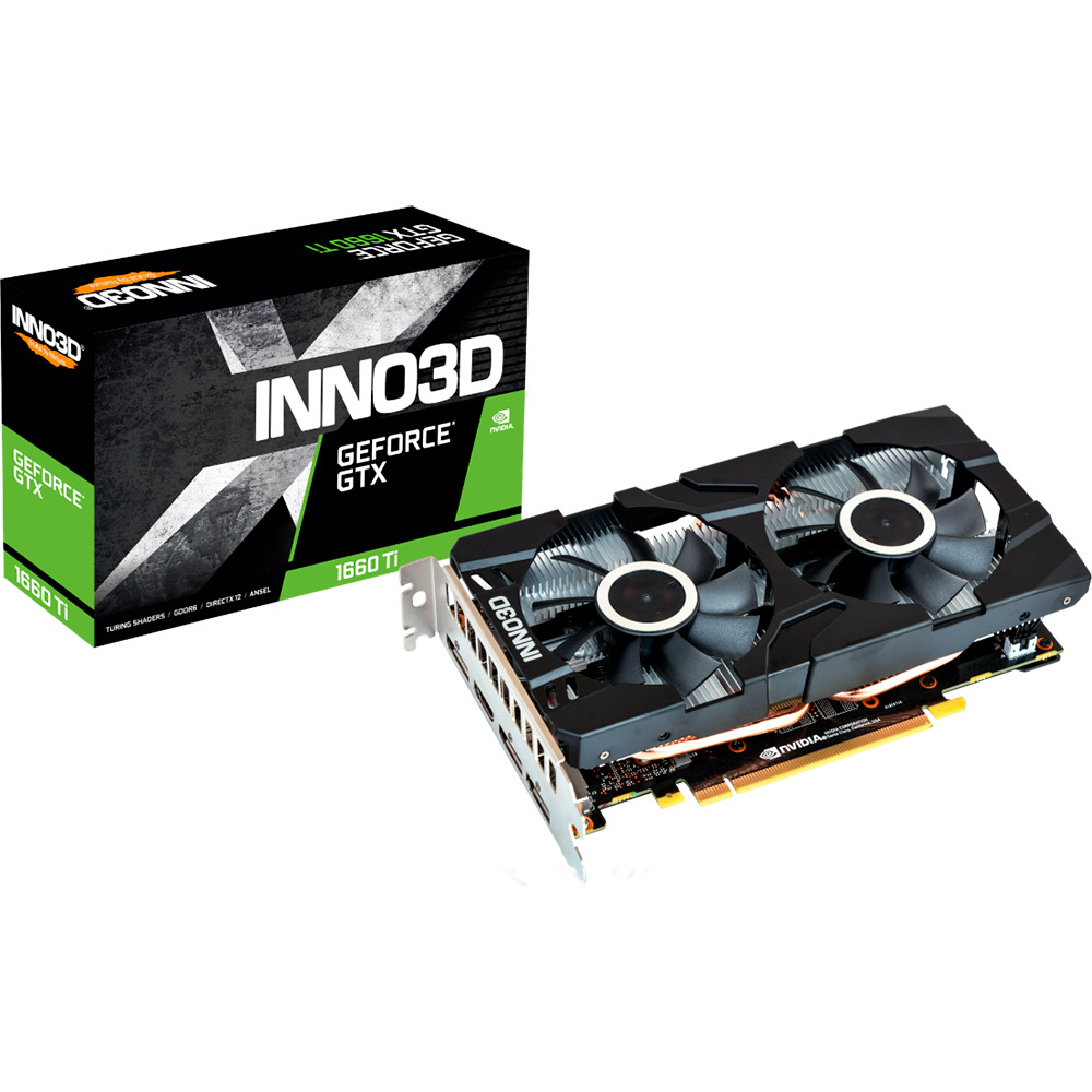 

Видеокарта INNO3D GTX1660 Ti 6GB 192Bit 1770/12000Mhz (N166T2-06D6-1710VA15), GTX 1660 Ti 6GB TwinX2 6GB DDR5