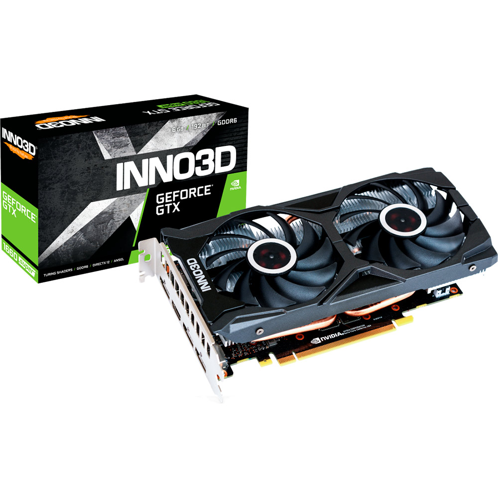 

Видеокарта INNO3D GTX1660 SUPER 6GB 192Bit 1785/14000Mhz (N166S2-06D6-1712VA15L), GTX 1660 SUPER Twin X2 6GB DDR6