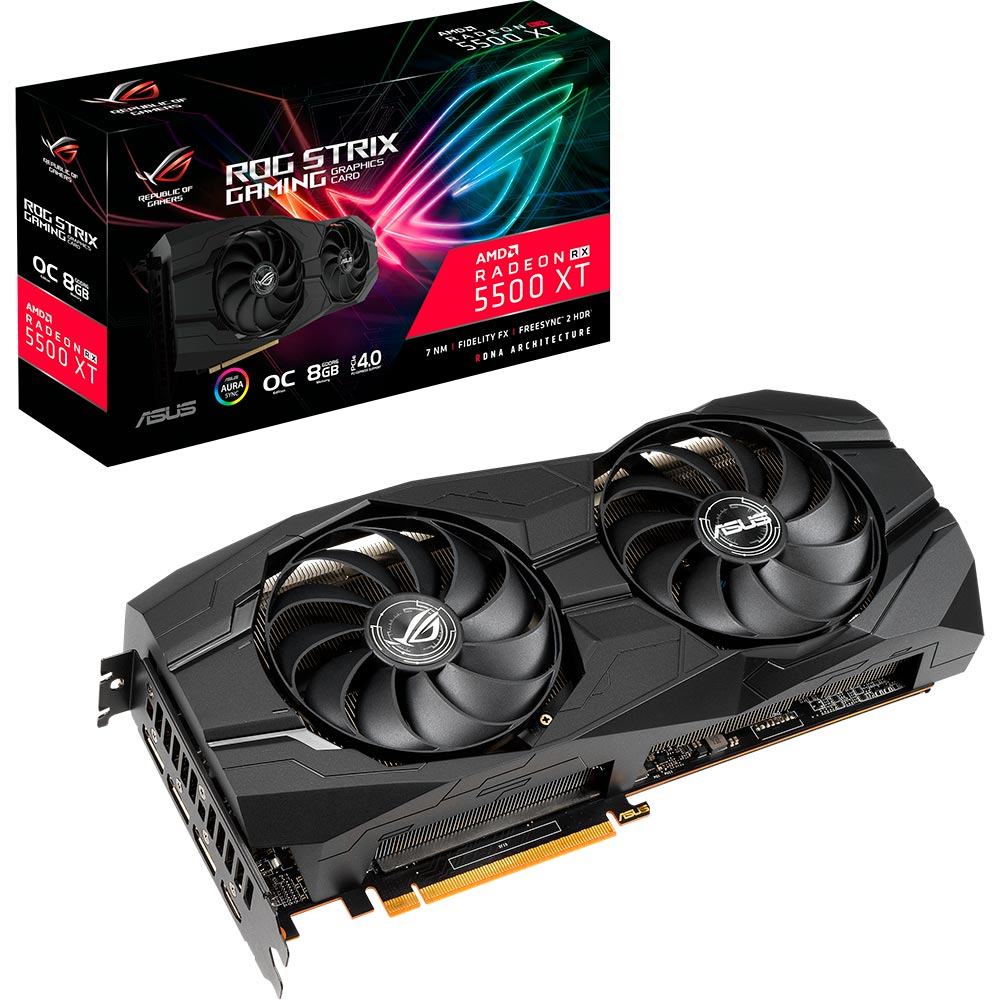 Замовити Відеокарта ASUS Radeon RX 5500 XT 8GB 256Bit 1865/14000Mhz (STRIX-RX5500XT-O8G-GAMING)