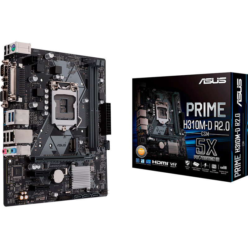 Материнская плата ASUS TUF PRIME H310M-D R2.0 Частота работы памяти 2666, 2400, 2133