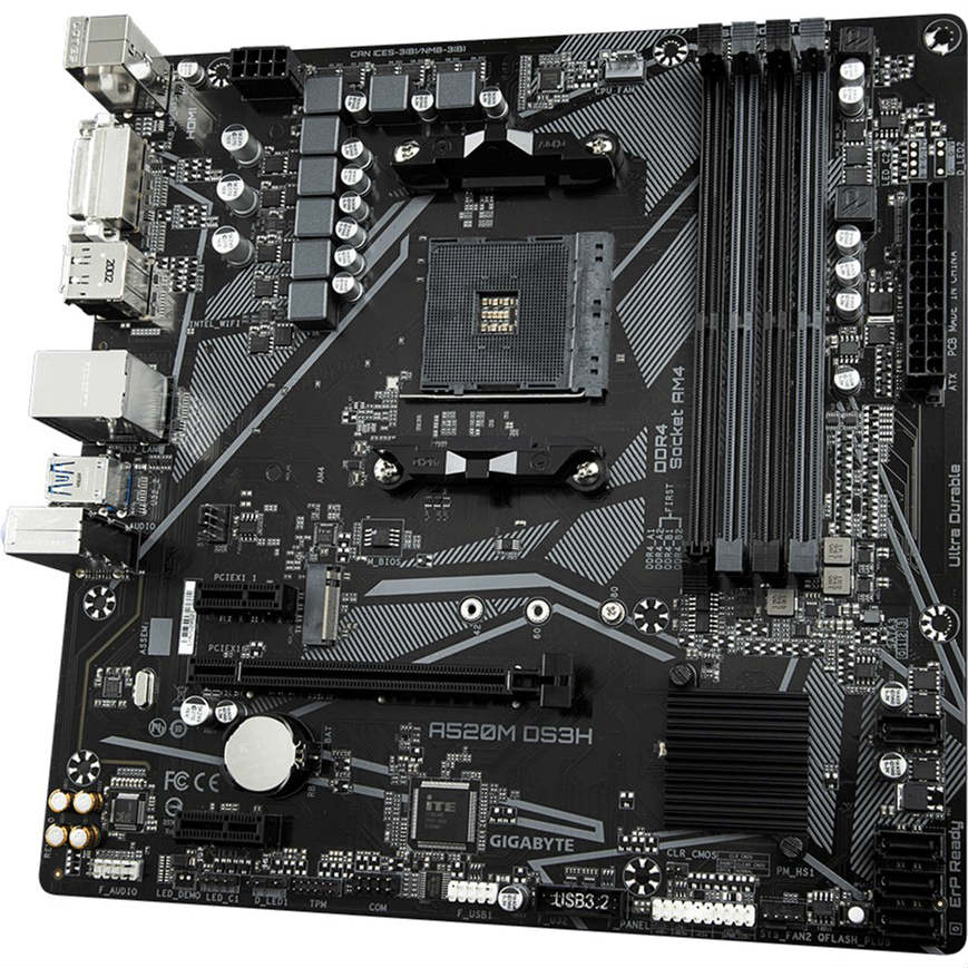 Материнская плата GIGABYTE A520M DS3H Назначение для настольного компьютера