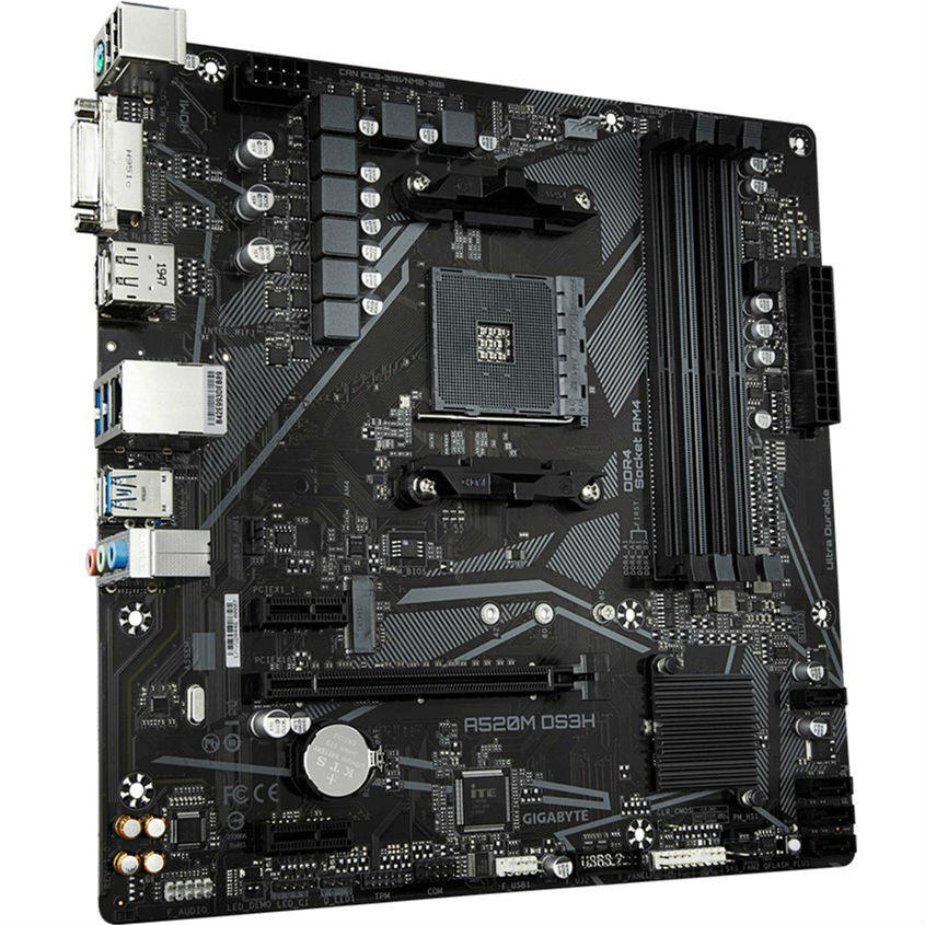 Материнская плата GIGABYTE A520M DS3H Частота работы памяти 4733, 4600, 4400, 4000, 3866, 3800, 3733, 3600, 3466, 3400, 3333, 3300, 3200, 2933, 2667, 2400, 2133