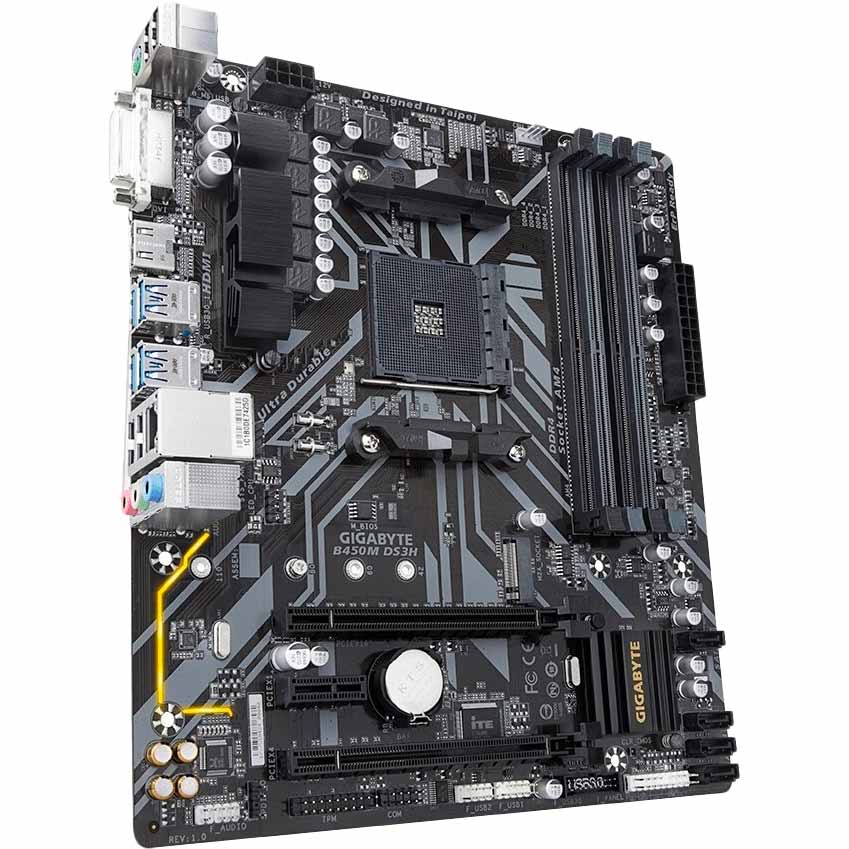 Материнская плата GIGABYTE B450M DS3H Назначение для настольного компьютера